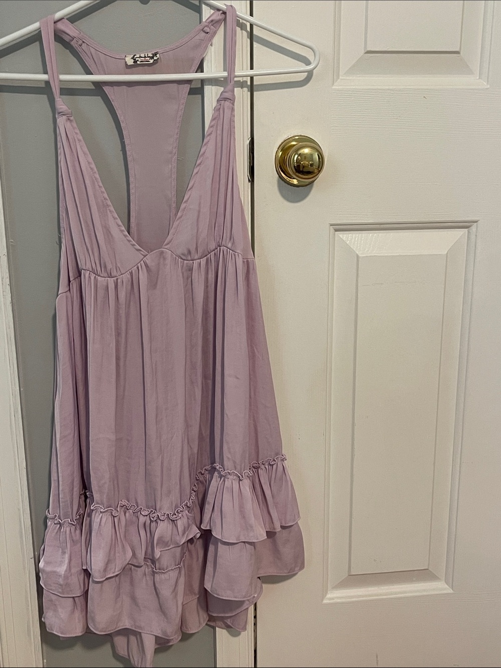 Free People Lavender Ruffle Slip Dress